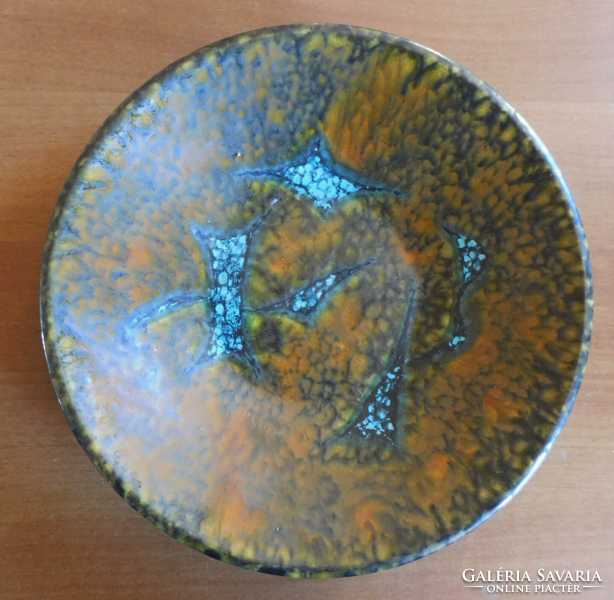 Imre Karda retro ceramic industrial artist bowl 27.5 Cm