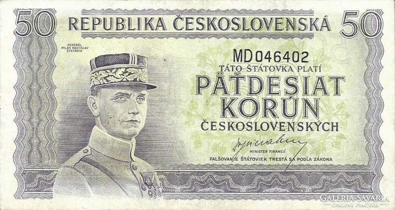 50 Koruna 1945 Czechoslovakia 2.