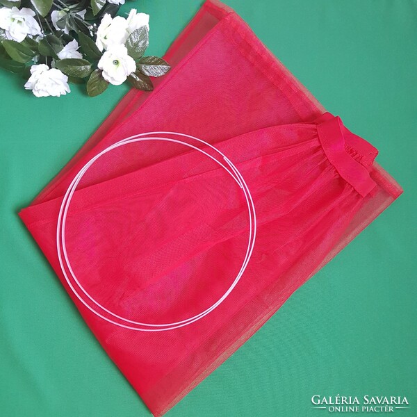 Új, Egyedi készítésű piros színű 1 karikás alsószoknya, abroncs, lépéskönnyítő