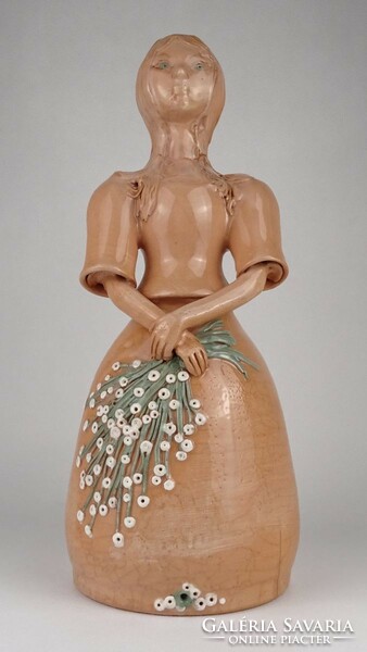 1P794 large glazed ceramic female figure 37 cm
