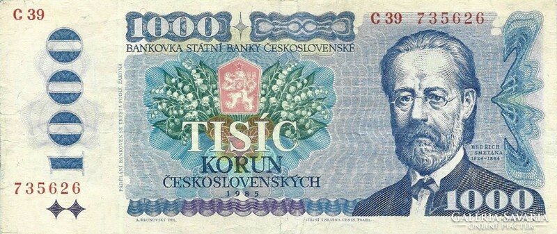 1000 Koruna 1985 Czechoslovakia 2.