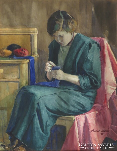 Jenő Pálla: seamstress 1914