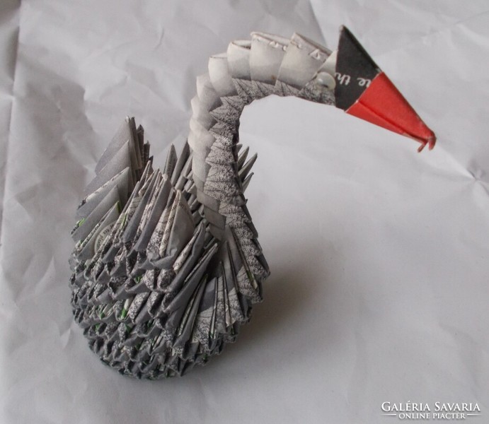 Origami bird, folded paper swan
