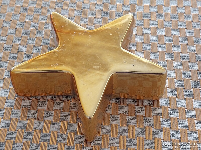 Christmas gold ceramic star decor