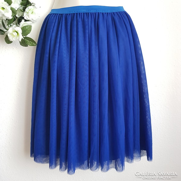 New, custom-made royal blue tulle skirt, casual / bridesmaid short, midi skirt