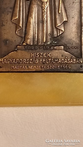 1938-As irredenta copper plaque, on a marble slab
