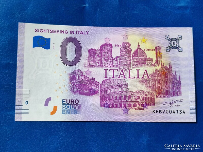 Italy 0 euro 2019 attractions of Italy rome pisa venice! Rare commemorative paper money! Ouch!