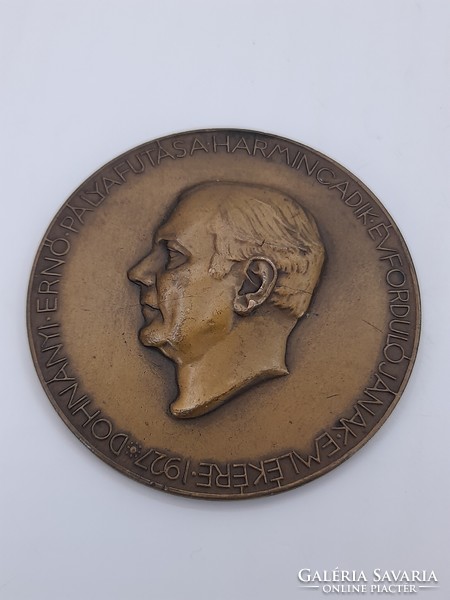 Ernő Dohnyányi bronze plaque, 6.5 cm
