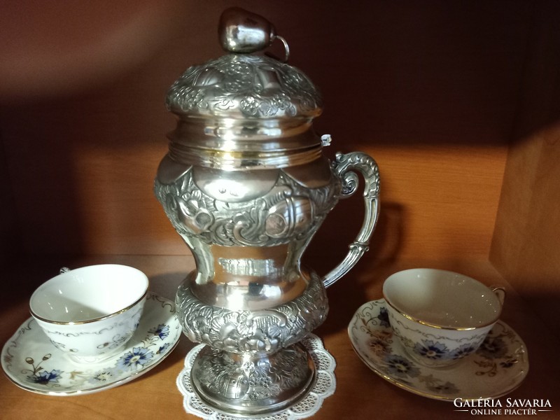 Antique silver (1846) Biedermeier lidded cup with inner gilding! Péter Fertőszögi﻿ certificate!