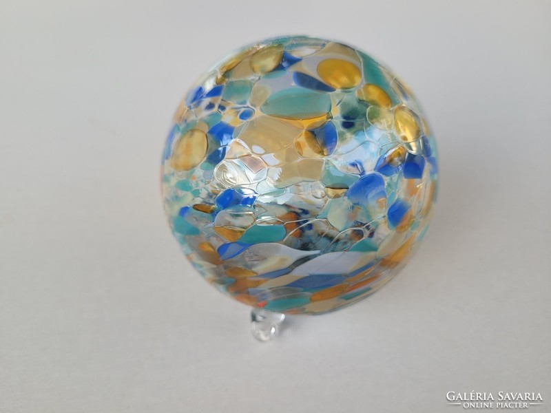 Régi üveg gömb Joska Design Silberberg Kristall Bavaria dísz retro karácsonyfadísz