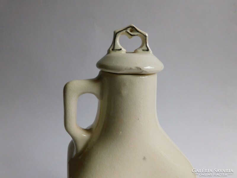 Antique French faience oil bottle
