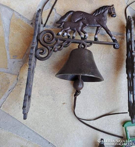 Beautiful cast-iron horse bell with colt colt, bell, door decoration