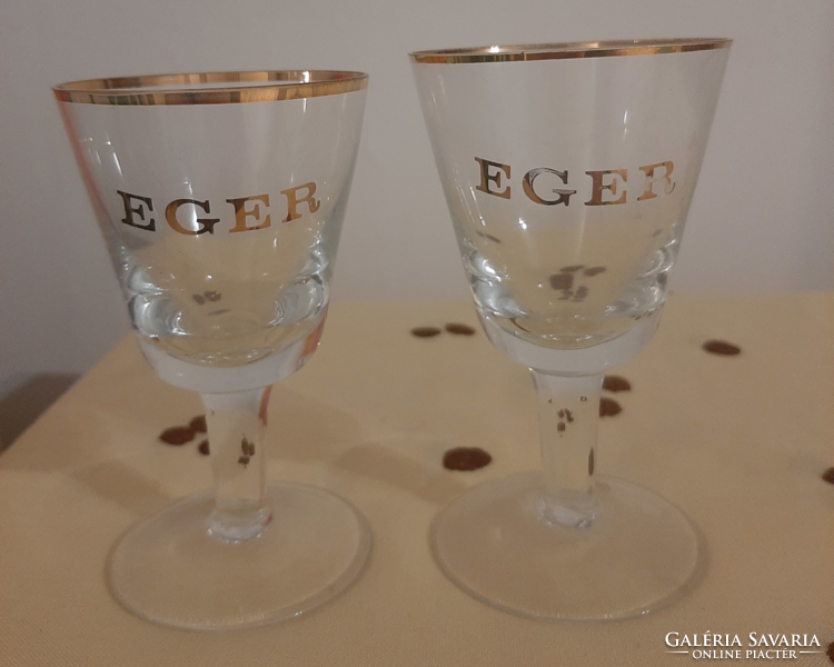 Eger inscription glass cup 11 cm; 10.5 cm