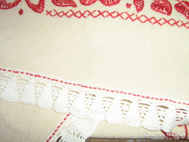 Beautiful hand embroidered woven tablecloth