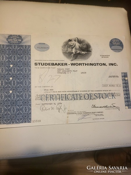 Studebaker autó részvény eredeti