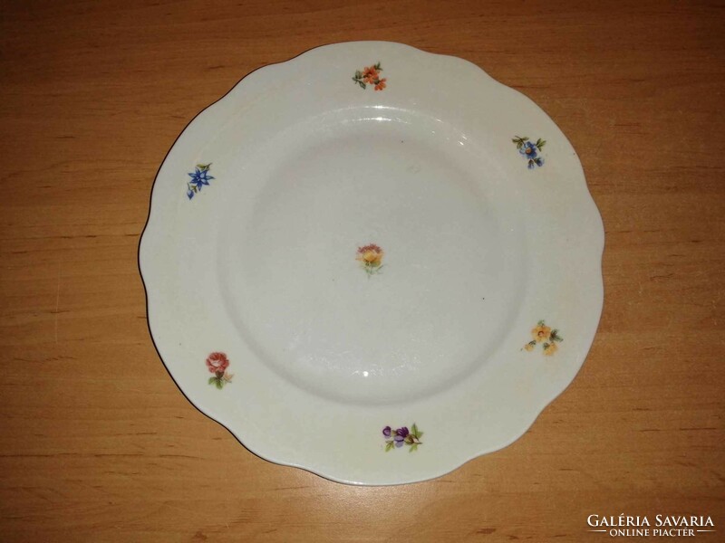 Zsolnay porcelain flat plate with flower pattern - diam. 24 cm (2p)