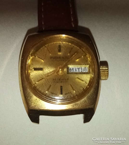 Mirexal Swiss automatic gold-plated women's watch.
