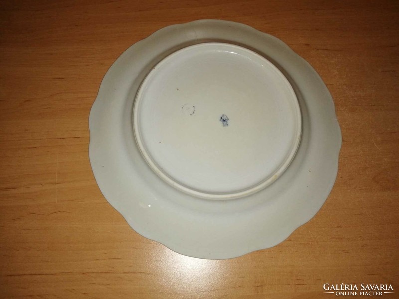 Zsolnay porcelán virágmintás lapostányér - átm. 24 cm (2p)