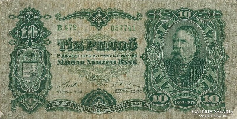 10 pengő 1929 eredeti tartás 2.