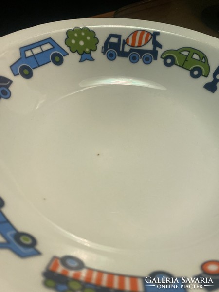 Alföldi porcelain blue car children's plate set