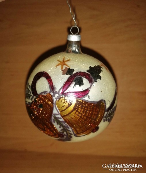 Retro glass sphere Christmas tree decoration 7 cm