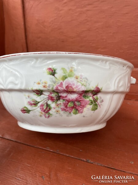 2 Eared eared lily flower patty bowl Soup bowl Peasant bowl, Nostalgia piece Peasant comatose