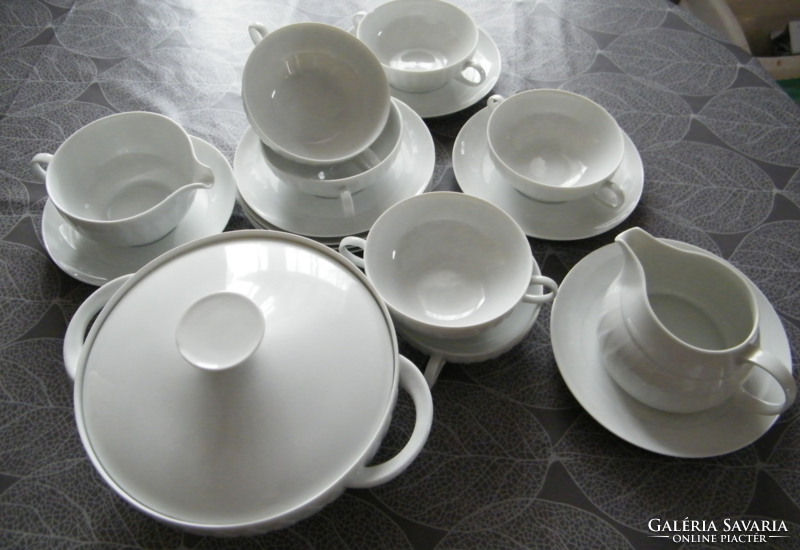Thomas Lanzette porcelán krémleveses készlet (csésze,kiöntők, aljak, tál) 17 db