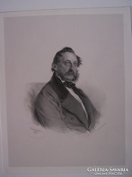 Josef Kriehuber (1800-1876): Man Sitting in an Armchair (1858)
