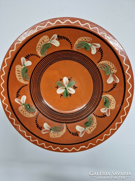 Karcagi large ceramic wall bowl, 33 cm.