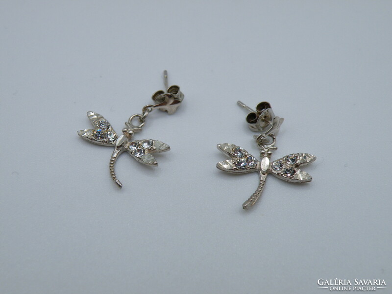 Uk0004 silver dragonfly earrings 925