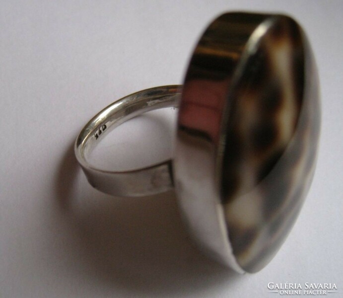 Egyedi ezüst gyűrű, csigaház betéttel, állítható méret!