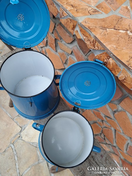 Usable ladle rare blue enameled enameled grease bucket for sale bucket peasant thing