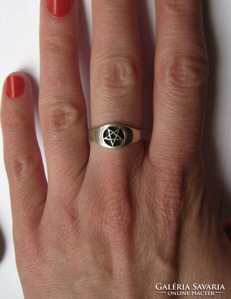 Pentagram silver ring
