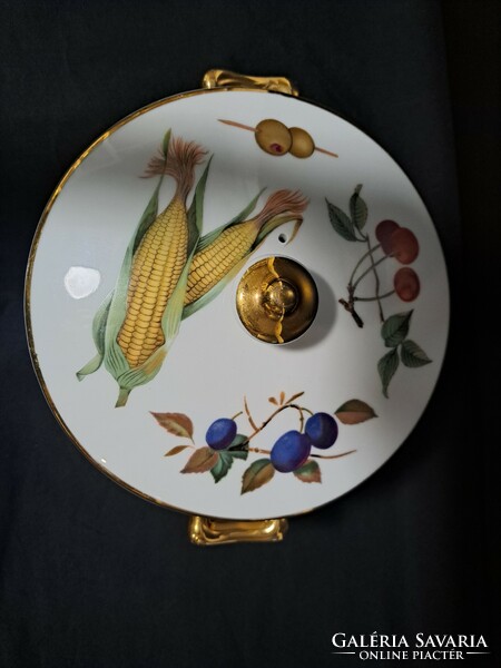 Royal worcester evesham porcelain serving dish with lid