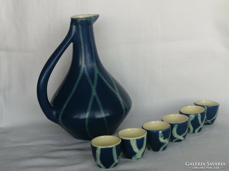 Retro tógej ceramic drinking set _ vase / pouring / pitcher and 6 cups