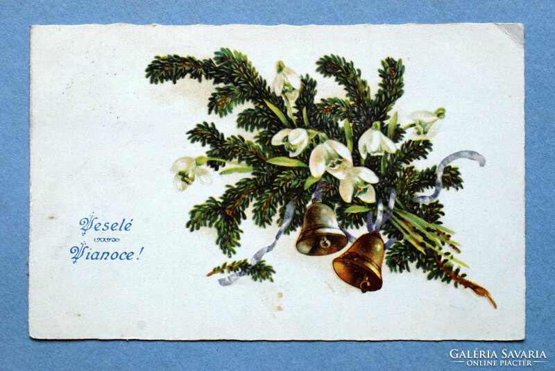 Régi Karácsonyi üdvözlő  grafikus képeslap 1925