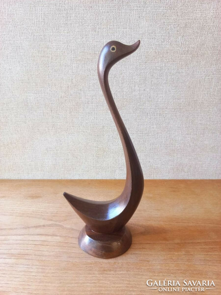 Retro Danish wooden duck sculpture