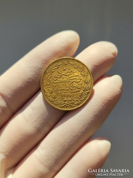 1869 ( 1277)  Oszmán Birodalom Abdülaziz 0.917 arany 100 kurush!!!