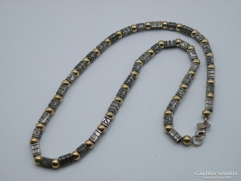 UK0022  925 Ezüst izraeli Dizájner NOY LI ezüst / aranyozott nyaklánc