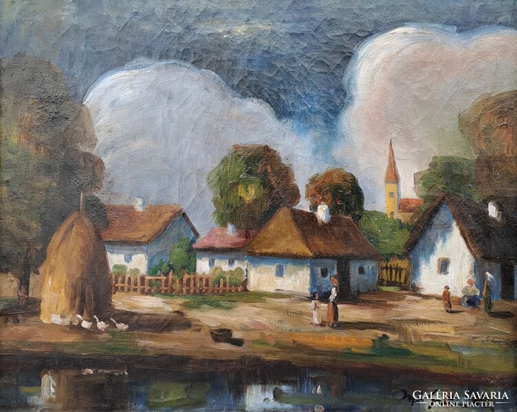 Béla Iványi Grünwald's workshop: village detail