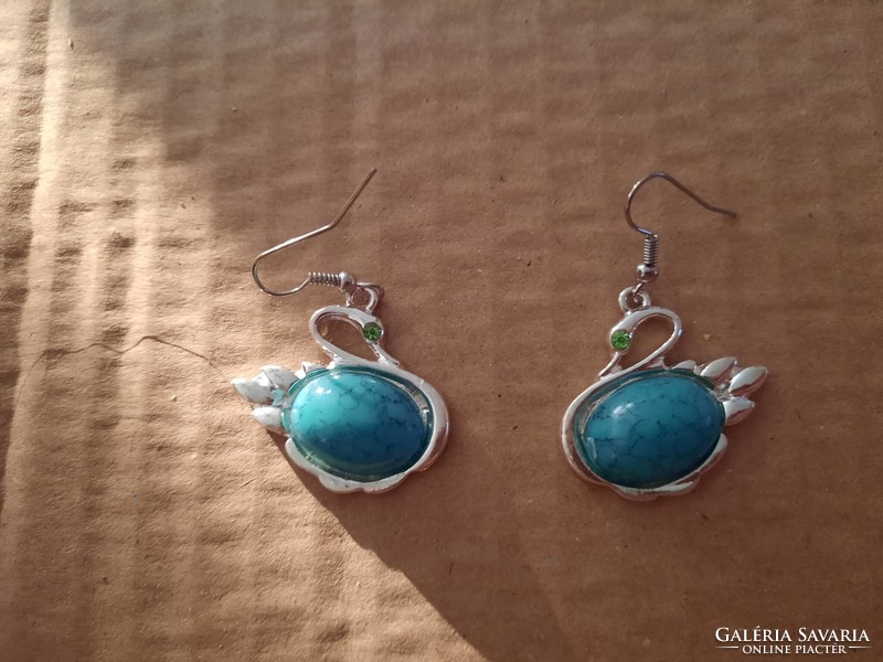 Medical metal, stainless steel turquoise semi-precious stone earrings, negotiable