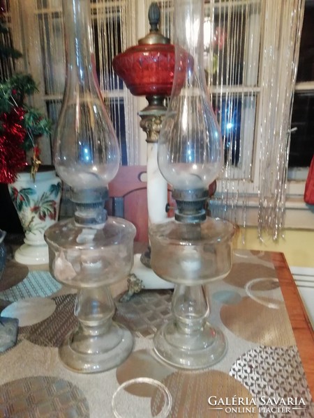 Glass 50 cm tall kerosene lamp in 122 pairs from a collection