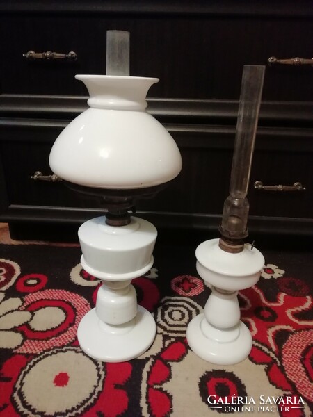 2 glass kerosene lamps from the collection