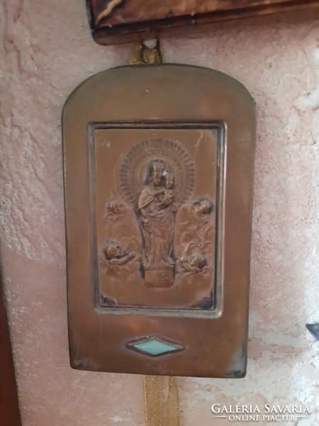 Antik  Szűz Mária gyermekkel, Madonna, relief,  fali dombormű,  Alkudható