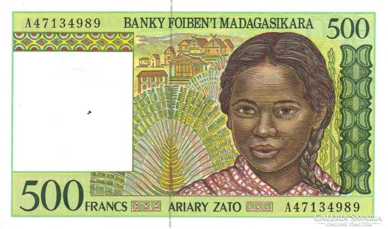 500 Francs 100 ariary 1994 Madagascar unc