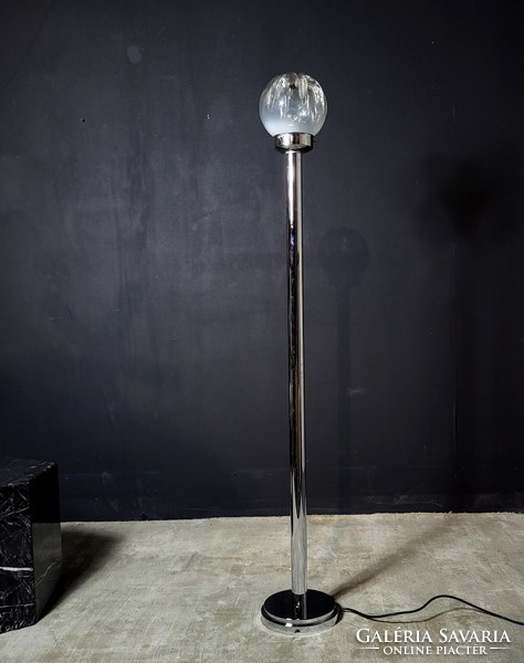 Mazzega hammered chrome floor lamp