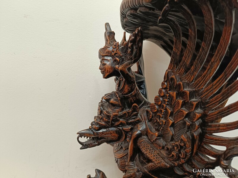 Antique Carved Hindu Hinduism Hardwood Vishnu Garuda Bird Indonesia Bali Damaged 456 8297