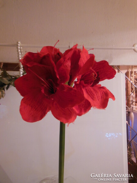 Flower - amaryllis - 62 x 20 cm - 4 funnels - silk flower - true to life
