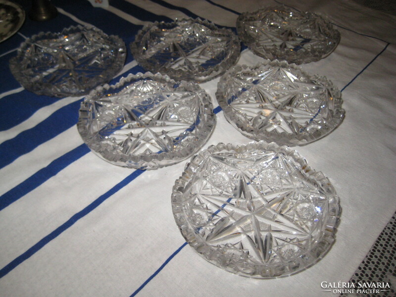 Lead crystal bowls, 6 pieces 13 x 3 cm
