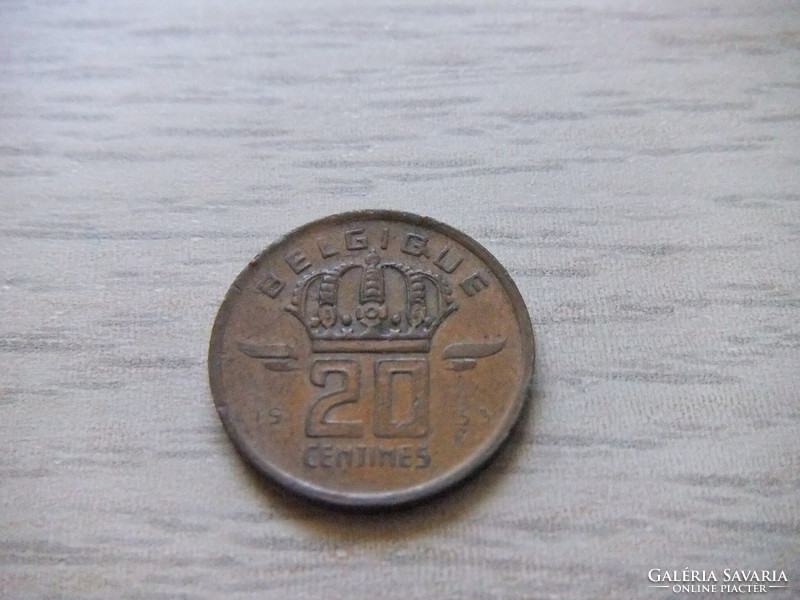 20 Cents 1953 Belgium